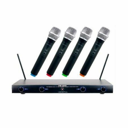 PLUGIT M- N- O- P Frequency Four Channel Rechargeable Vhf Wireless Microphone System PL2519055